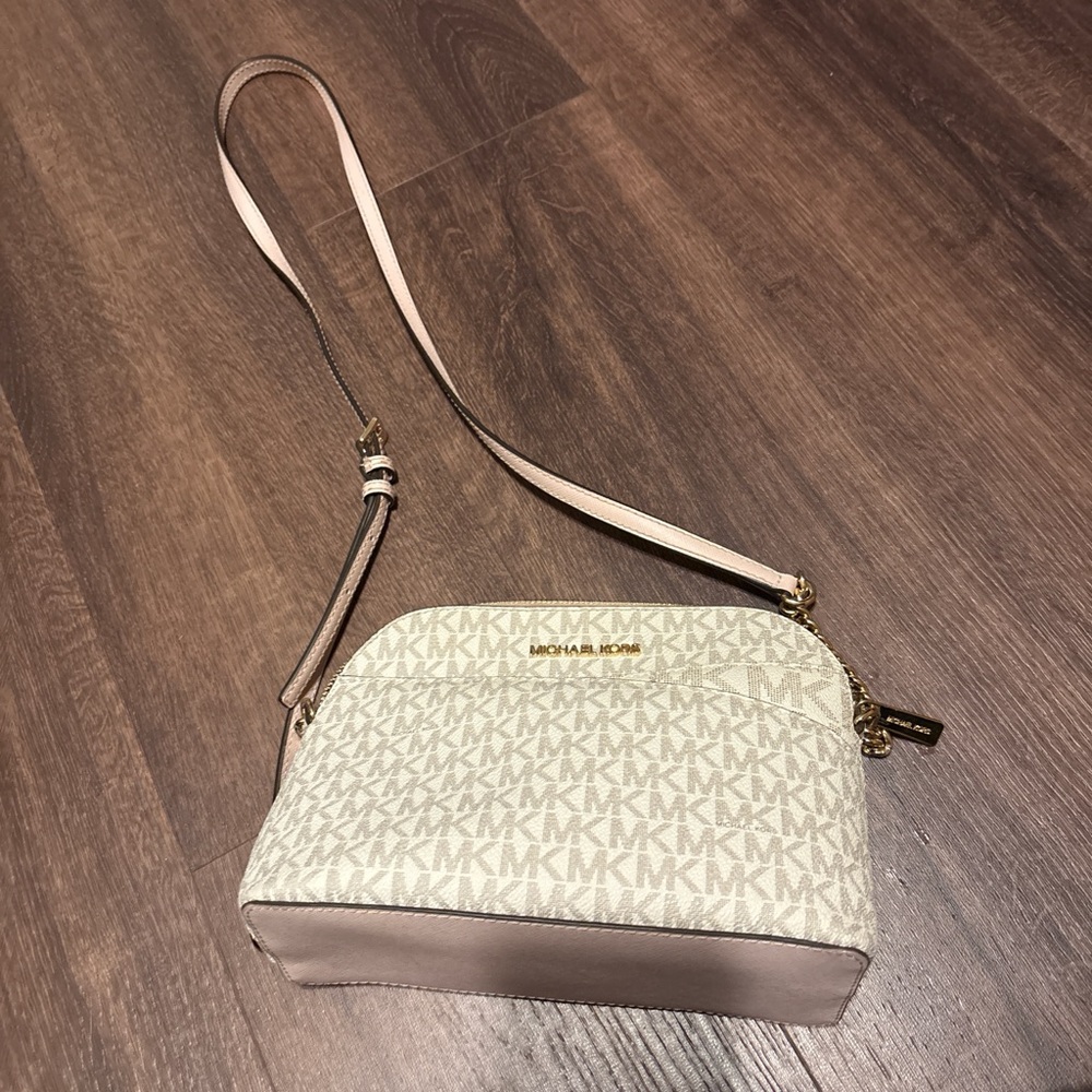 Michael Kors Beige and Blush Crossbody Bag